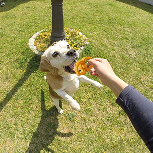 M.C.works Puppy Chew Toys Teething Pacifier, Small Dog Teething Rings Toys for Puppies Within 2 Month, Treat Dispensing Toy Soft Rubber, Pack of 2