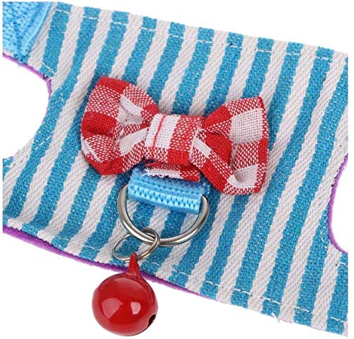 Litewoo Small Animal Harness Leash Set for Guinea Pig (Medium,Blue Stripe) - color: Blue Stripe, size: Medium