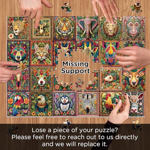 500 Piece Puzzles for Adults, Beautiful Wild Animals Puzzle - color: Knitted Animals