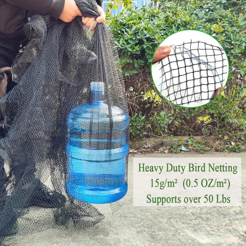 50x50 FT Bird Netting, 1" Mesh, Heavy Duty Garden Netting - size: 50x50FT-1inch