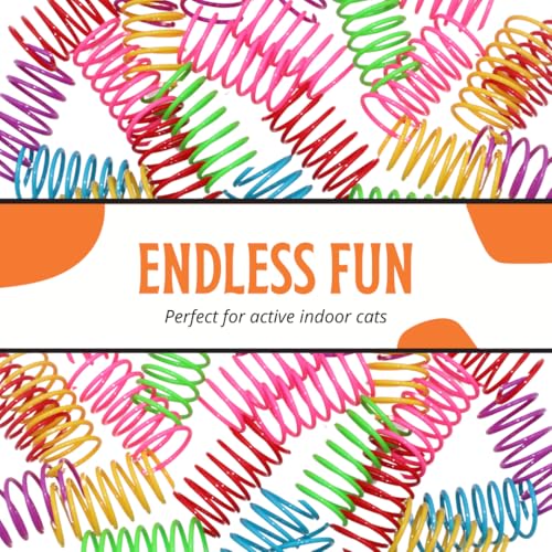 Kruncher Set, 34 to 44 Piece Interactive Cat Toy, Variety Pack Includes 2 Burlap Crinkle Kicker Toys with Feathers 30 Durable Cat Springs and 2 Soft Plush Pom Poms for Indoor Cats.