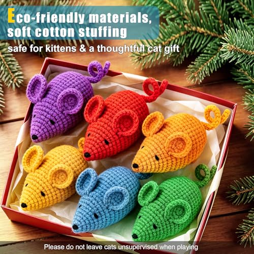 Retro Shaw Catnip Cat Toys Crochet Mouse, Pack of 6 - style: Mouse-6