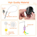 Atosun Interactive Cat Toys, 15PCS Cat Wand and Feather Toys for Indoor Cats, Reusable Suction Cup Toys for Kittens Play Exercise