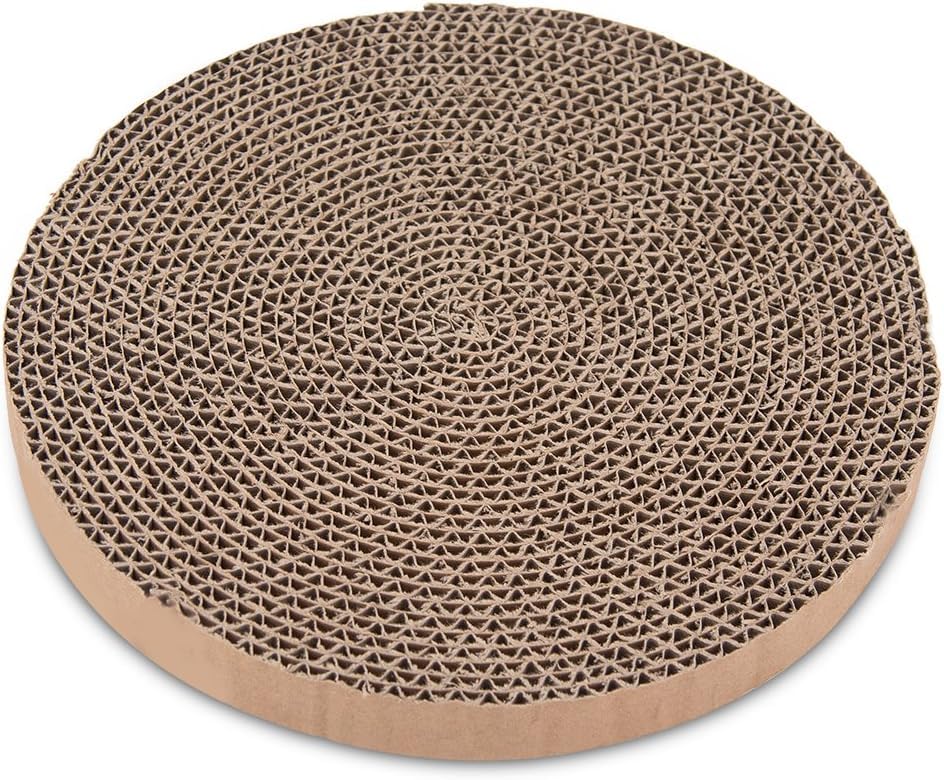 Round Cat Scratcher Replacement Pads (2, Cardboard, 10 * 10inch) - color: Cardboard