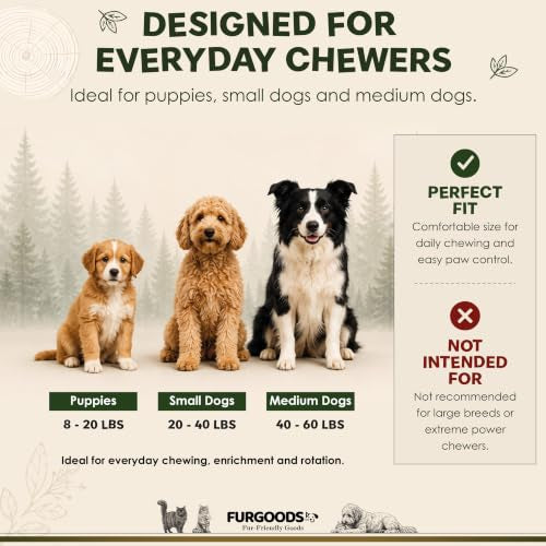 FURBONE Flavored Nylon Dog Chew Toys 4 Pack, Bones for Small & Medium Dogs - color: Furbone - Forest 4 Pack